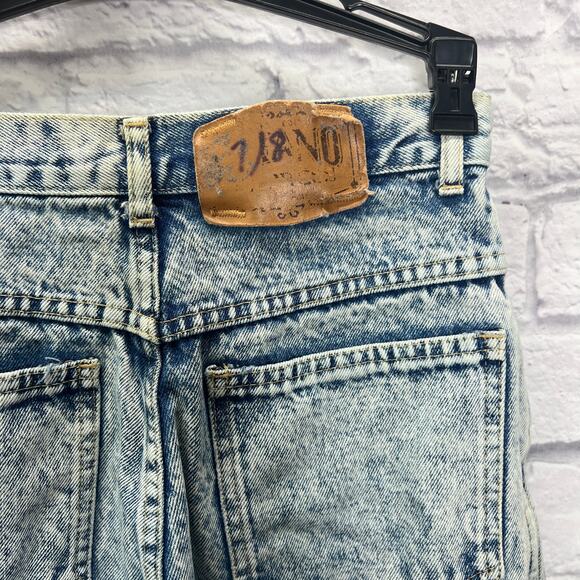 Vintage Gitano Express Acid Wash Jeans Ankle Zip Bows Size 7/8 Juniors Tapered - Picture 5 of 8